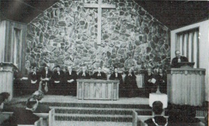 Officiating clergy and others during the dedication service (photo R.A. Little)